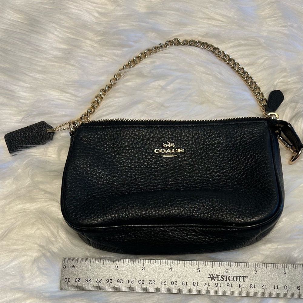 Coach Black RARE and Gold Purse or Wristlet Adjustable Chain NEW 2 divides & cc - Picture 5 of 5